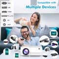 WiFi Projector, POYANK Upgraded 6500Lumens Portable Mini Projector, Full HD 1080P and 200” Display Supported, Compatible with Phone/TV Stick/HDMI/AV/USB/TF/VGA